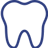 Blue icon of tooth
